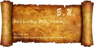 Beliczky Mónika névjegykártya